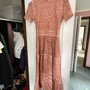 Elegant Lace Pink Dress